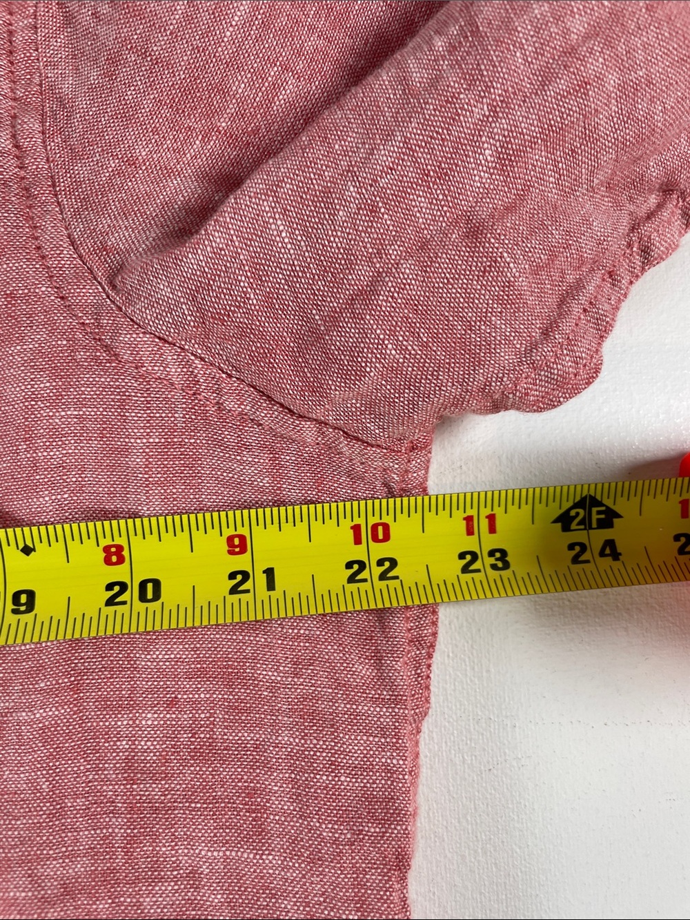 Caribbean Joe Red 100% Linen Long Sleeve Button Up Men’s Shirt Large - Picture 9 of 11